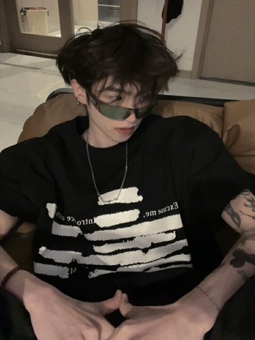 重磅 新款小眾潮牌美式夏季純棉寬松男士情侶半袖短袖T恤ins【木屋雜貨】