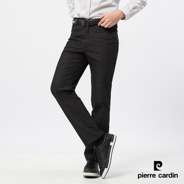 pierre cardin 皮爾卡登 男款 彈性L袋平口休閒長褲-黑色(5235872-99)