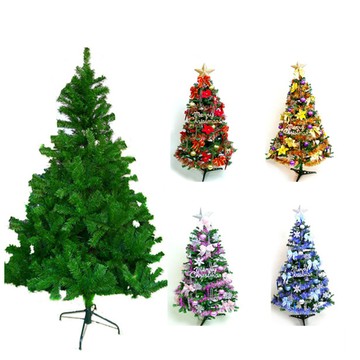 摩達客 台灣製10尺豪華版綠色聖誕樹+飾品組(不含燈)飾品組-紅金色系