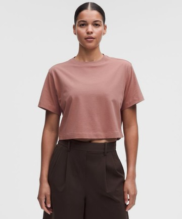 All Yours Organic Cotton-Blend Cropped T-Shirt Size Medium