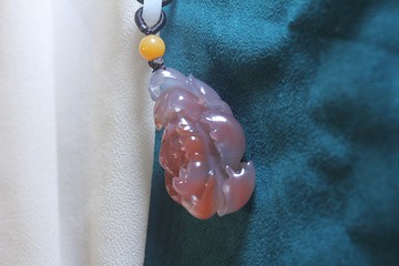 非紅瑪瑙 荷花\一品清廉 吊墜吊飾掛件毛衣鏈\送女友禮佳品