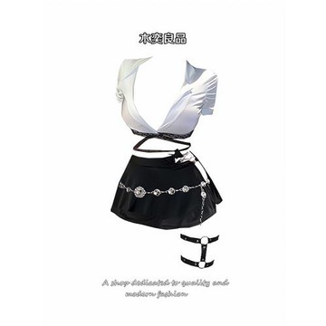 MUYI 辣妹DJ酒吧演出服氣氛派對cos服裝純欲性感主播跳舞套裝裙女