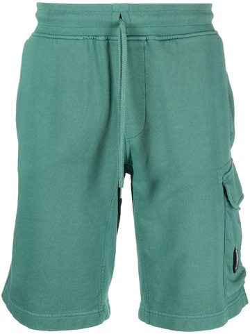 C.P. Company - cargo-pocket cotton track shorts - men - Cotton - S - Green