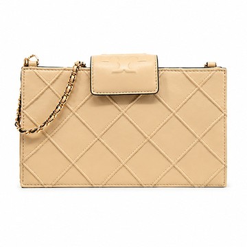 TORY BURCH FLEMING 納帕皮革鏈帶斜背包(香草霜淇淋)