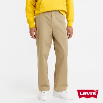 Levis 男款 微正式西裝休閒寬褲 / 卡其基本款