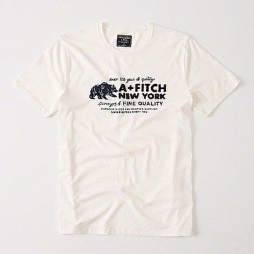 AF a&f Abercrombie & Fitch 短袖 T恤 白色 0616