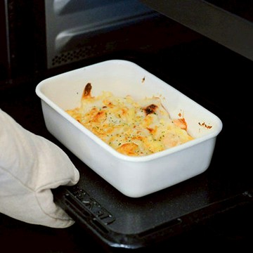 日系純白風長方形琺瑯保鮮盒(附蓋)-L-1500ml-3入 單一規格