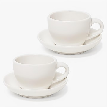 HORECA 3號咖啡杯 270ml + 杯碟組 象牙白 2入組  2套