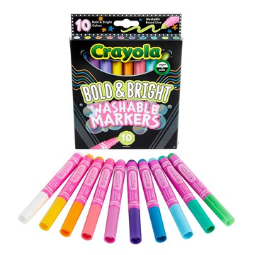 CRAYOLA 星光炫彩可水洗粗頭彩色筆 10色  1組