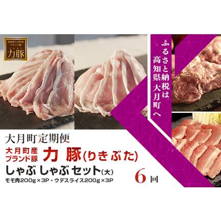 ふるさと納税 高知県大月町産ブランド豚 力豚しゃぶしゃぶセット(大) 計6回 高知県大月町