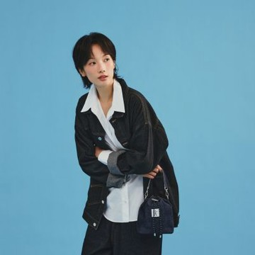 PORTER INTERNATIONAL - 自由丹寧NIMES水桶包 - 深藍