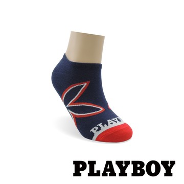 PLAYBOY 發光兔男隱形襪-丈青