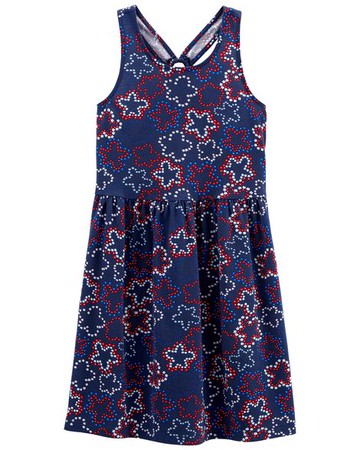 Kid Floral Print Criss-Cross Jersey Dress