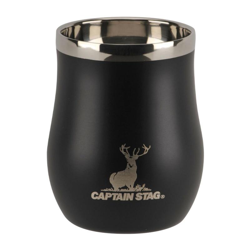 キャプテンスタッグ(CAPTAIN STAG) アウトドア コップ マグカップ マグ カップ タンブラー 香る 真空二重タンブラー 240ml 保温保冷 ステンレス製 ブラック UE-3