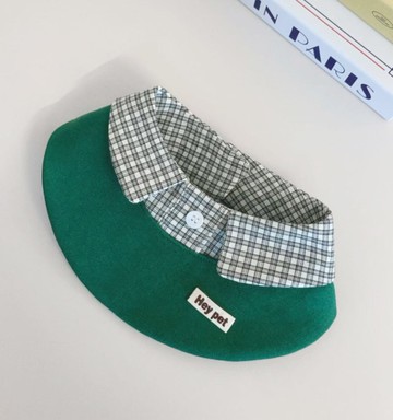 韓系格子衛衣風格 寵物口水巾 圍兜 客製款