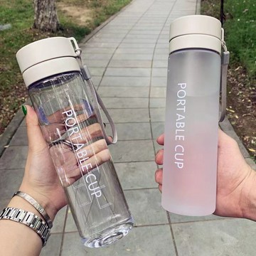 😊爆款🌟台灣出貨🌟食品級簡易水瓶耐高溫水杯男ins簡約塑料高顏值大容量便攜防摔