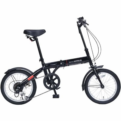 My Pallas(マイパラス) 折畳自転車16インチ・シマノ6段ギア付 ブラック M-103