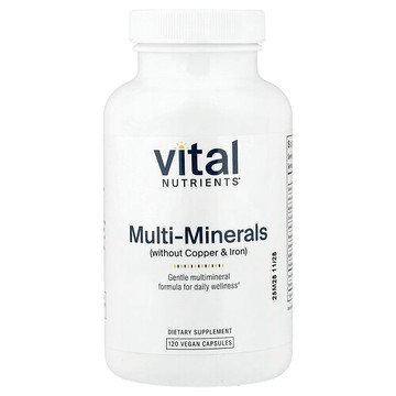 Vital Nutrients, 多礦物質（無銅和鐵），120 粒全素膠囊