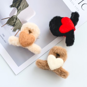 毛毛愛心抓夾(J034L0W72BZ) - JUJURY