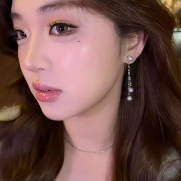 免運🔮精緻銀色珍珠流蘇耳釘時尚百搭耳環耳飾溫柔耳墜簡約氣質小衆新款抗敏 飾品 純銀 耳環 耳飾 耳針 耳墜 耳環 女生