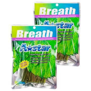 Astar ab多效螺旋五星棒小包M 80g/包 2入 潔牙骨 寵物零食 口腔保健  清新薄荷