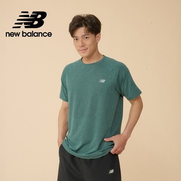 【New Balance】吸濕排汗短袖上衣_男性_綠色_MT41080NUS
