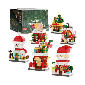 聖誕快樂主題場景小積木(全6種主題可收集)(平均約220PCS不等)(S40)(6入裝)【888便利購】