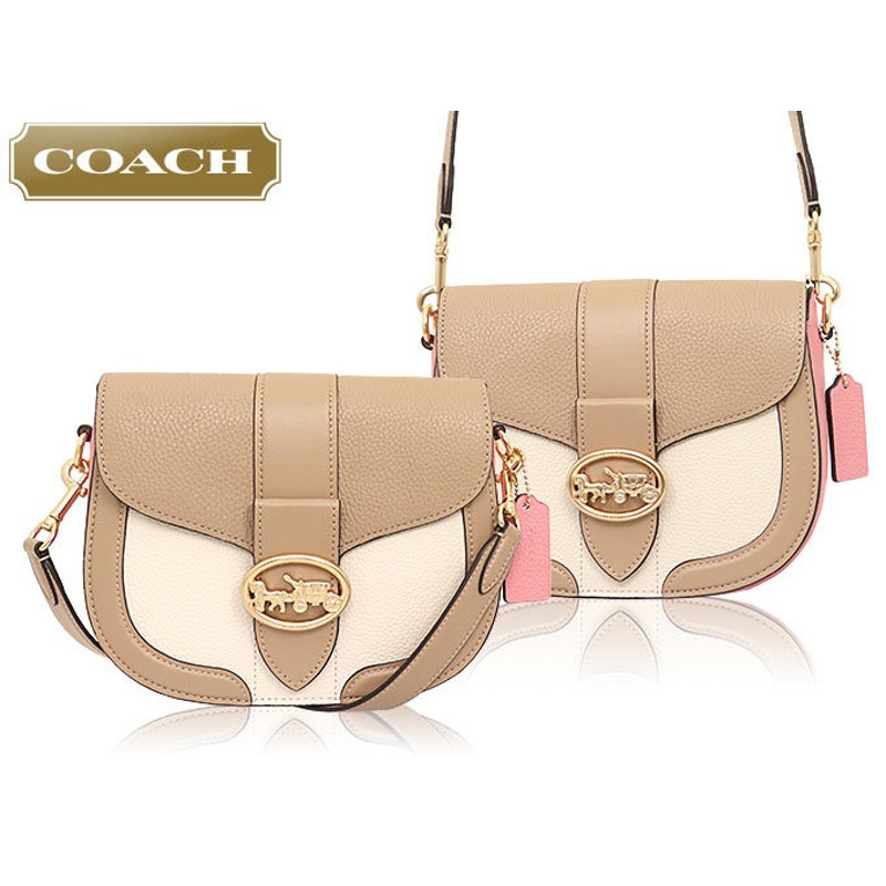 コーチ COACH バッグ ショルダーバッグ FC3596 C3596 トープマルチ カラーブロック ペブルド レザー ジョージー サドル バッグ  アウトレット レディース | LINEブランドカタログ