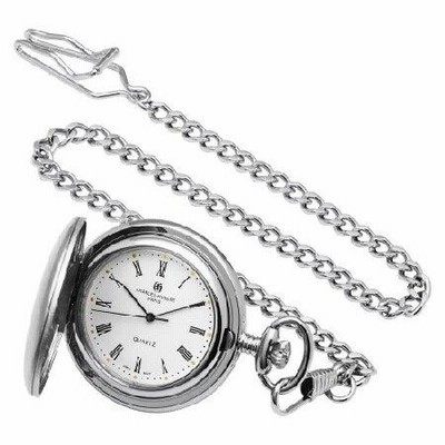 Hunter Charles-Hubert- Paris Brass Satin-Finish Quartz Case Pocket Watch
