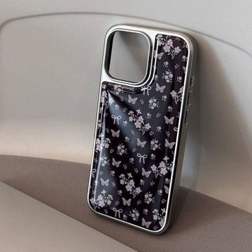 ✨iphone保護殼✨蝴蝶碎花適用蘋果17手機殼iPhone16promax膚感15水凝殼14/13/12女