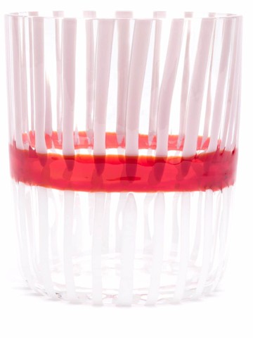 Carlo Moretti - Bora striped glass - unisex - glass - One Size - Pink