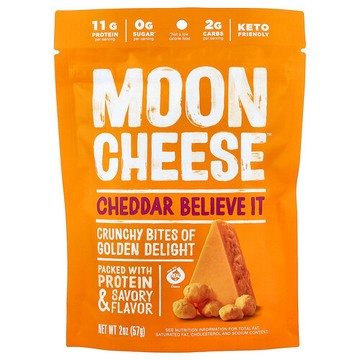 Moon Cheese, 鬆脆零食，Cheddar Believe It，2 盎司（57 克）