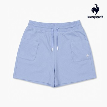 【LE COQ SPORTIF 法國公雞】網路獨家 女款藍紫色休閒潮流針織休閒短褲LKT82288