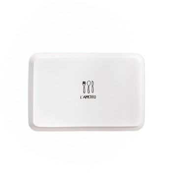 上手家居 簡約白色長方形托盤 4入組