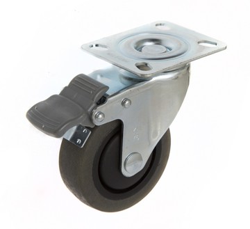 【3英吋】3x1 導電輪(灰色) 四角雙剎車 萬向輪