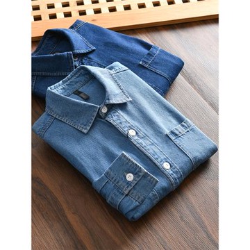 越南外貿原單 綢緞般柔滑透氣 秋季薄款男士休閑長袖襯衫格子襯衣