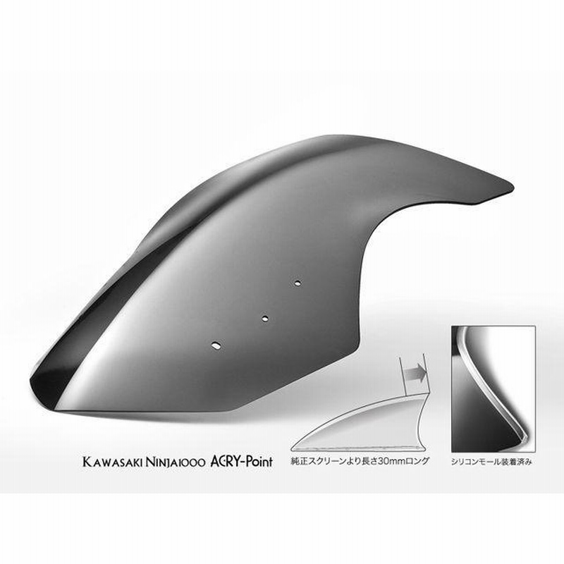 Amazon | アクリポイント(ACRY-Point) スクリーン ストリート スモーク Ninja1000SX 20 140272 |  スクリーンパーツ | 車＆バイク