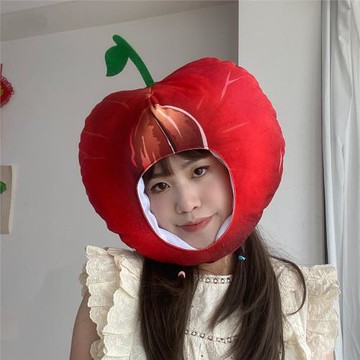 心厘只有你~可愛搞怪ins水果帽子車厘子櫻桃頭套帽子拍照表演道具