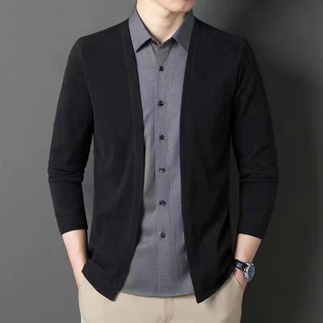 全館精品男毛衣針織衫 秋季新款男士假兩件襯衫毛衣 小外套毛線衣 休閒商務針織衫 線毛衫外套