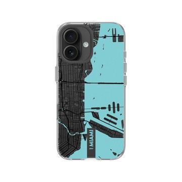 iPhone 16 Clear Case（相機按鈕） 透明 - JOCR - Miami (Black Logo)