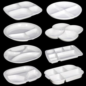 凱柏雅快餐盤仿瓷幼兒園學校食堂密胺餐具分格餐盤塑料四格六格盤