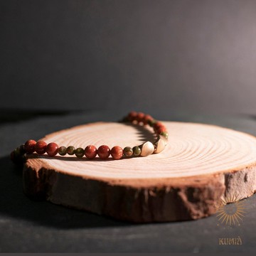 【青青子衿/Young Pupil】金沙石花綠石細鍊 | 天然石 水晶手鍊