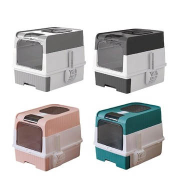 iCat寵喵樂 超大款紫外線雙門豪華上掀抽屜式B款貓砂盆 (送貓砂剷+除臭包) 超大空間 貓廁所雙門⚡️快速出貨