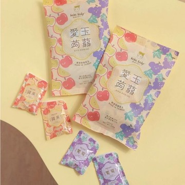 【hahababy】愛玉蒟蒻16入(蘋果/葡萄) 低熱量 全素 愛玉 果汁原汁 甜而不膩 獨立小包 台灣製作