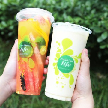 90口徑 一次性加厚奶茶塑料杯400/500/600/700ml冷飲杯子1000只裝