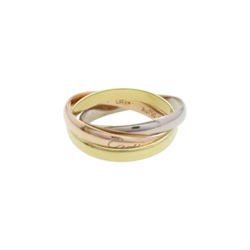 Cartier 卡地亞 18K 三色三金 Trinity 三環戒指 #50 【二手名牌BRAND OFF】