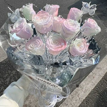 ❀【花中世界】❀人魚姬色星河入夢香皂永生花11朵成品花束生日禮物女友閨蜜520