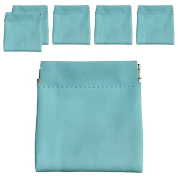 彈力收納包 Set 6個  PU材質  自動封口  穩固耐用  天青藍  7.5cm x 8cm