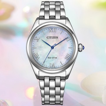 CITIZEN星辰 L系列 光動能 時尚經典腕錶 33mm / EM1140-80D
