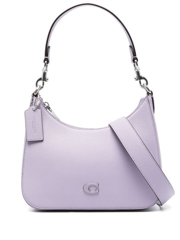 Coach - logo-appliqué leather shoulder bag - men - Calf Leather - One Size - Purple